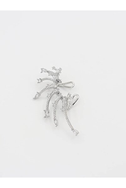 Silver Baget ve Zirkon Taşlı Tüm Kulak Büyük Earcuff Kıkırdak Küpe