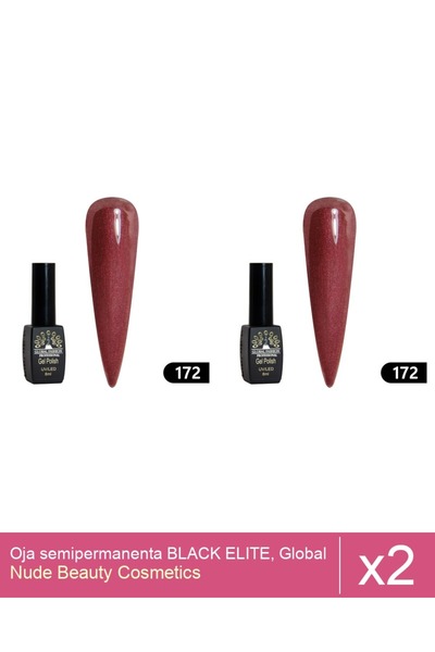 Makeup Set of 2x BLACK ELITE semi-permanent nail polish, Global Fashion 8 ml,...