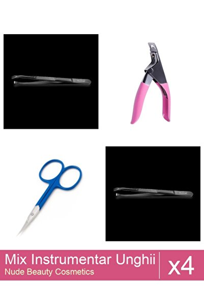Makeup Set Mix 4 produse Forfecute: Penseta profesionala neagra subtire - One...