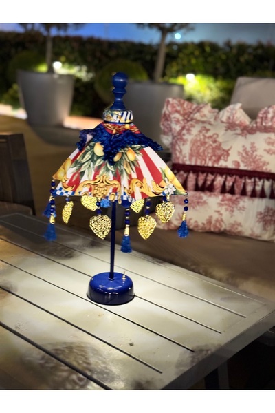 Merve Kaymakcı Positano Işıklı Mini Bali Şemsiyesi - Mavi