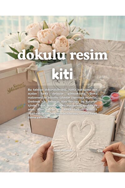 dokulu resim sanat hediye kutusu / rölyef texture art kit/ canvas kit/ çiftler ve arkadaşlar için en iyi aktivite hediye kutusu/ sevgiliye özel