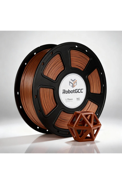 robotgcc خيط طباعة ثلاثية الأبعاد PLA بني اللون، قطر 1.75 مم، وزن 1 كجم، مادة...