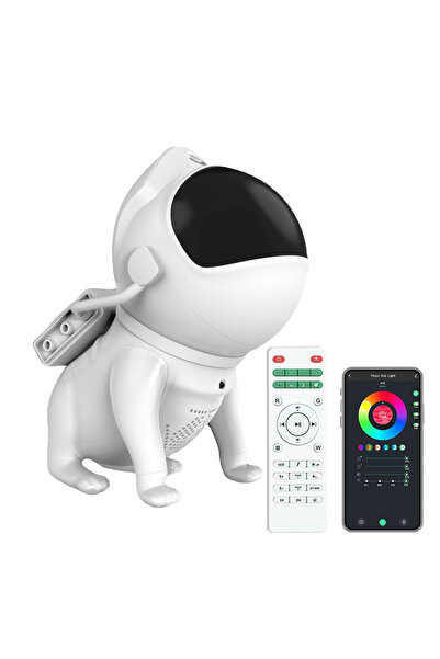 Velaris Space Dog Wi‑Fi Projection Lamp - Astronaut Puppy LED RGB & Music