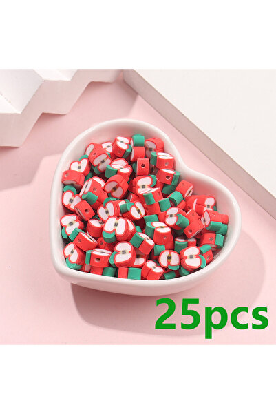 Choice 25pcs 6/13/25pcs Red Polymer Clay Shaped Beads, Bead To Bead Combinati...