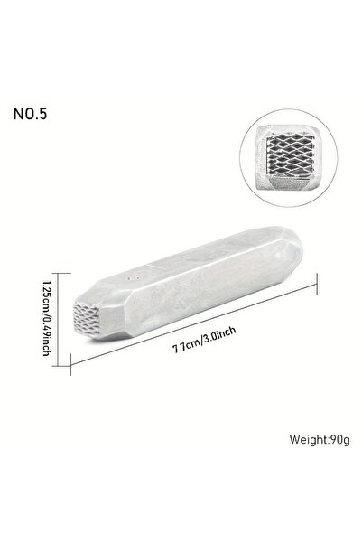 Choice6 1pc-square 5 Steel Jewelry Stamps Wave and Line Texture Punch Set for...