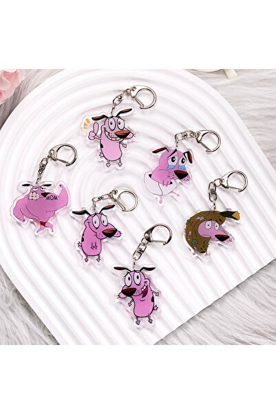Choice3 5 cm 7 1/6PCS Cartoon Eggplant Courage the Cowardly Dog Acrylic Keych...