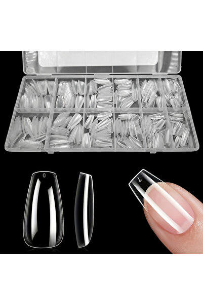 Choice1 مجموعة أظافر صناعية شفافة Coffin-M، 600 قطعة/صندوق، أشكال متنوعة: متو...