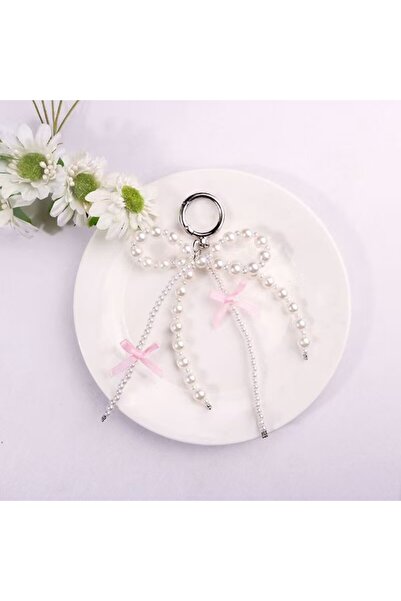 Choice White Phone Charm Pendant Bowknot Keychain for Bag Phone Strap Women C...