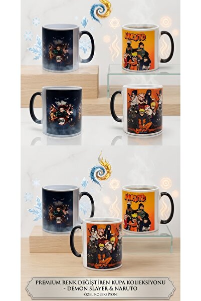 Wolawood Naruto & Demon Slayer Kupa Bardak Porselen 1•Adet Renk Değiştiren, A...