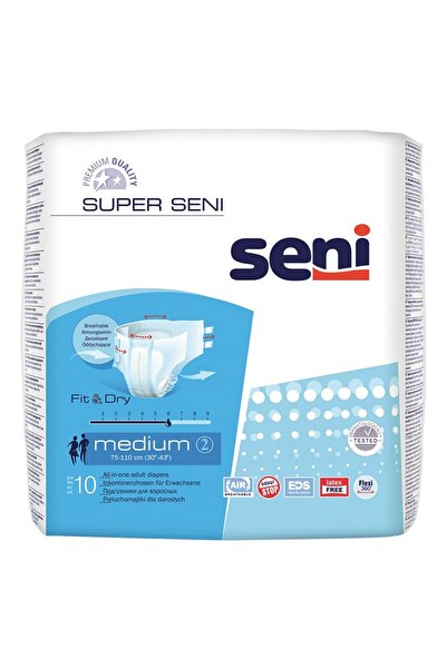 Seni Super Adult Diapers, M, 10 Pieces