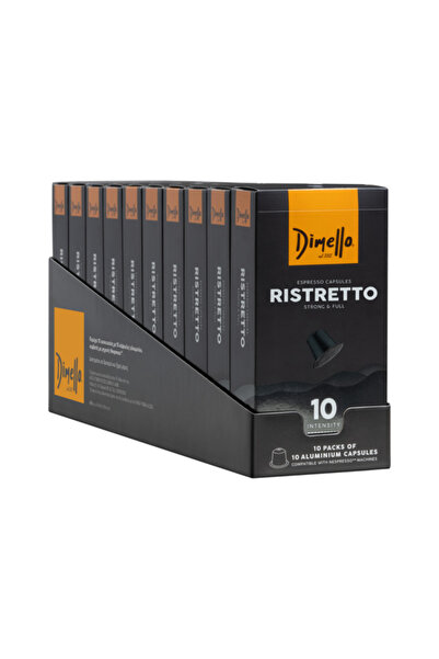 DİMELLO Κιβώτιο Κάψουλες Ristretto συμβατές με Μηχανή Nespresso - 100τεμ.