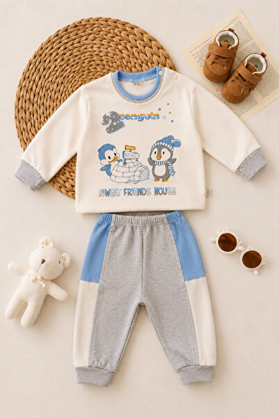 Biberon Baby Baby Set 100% Cotton Penguin Printed Top and Bottom