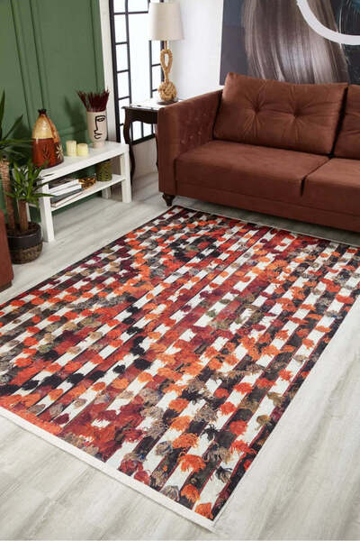 halinet Halı.Net Multi-Colored Modern Washable Non-Slip Living Room Carpet Ha...