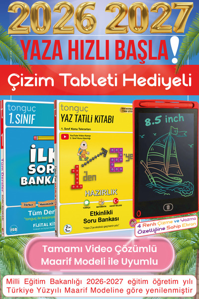 Tonguç Yayınları 1'den 2'ye Hazırlık Tüm Dersler Soru Bankası Yaz Tatili Kita...