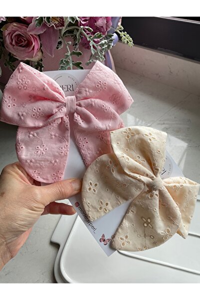 MADE BY PERİ Handmade Scallop Fabric Large Bow Buckle Set – Double Set