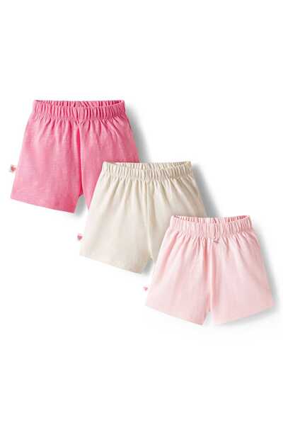 Bonfino 100% Cotton Solid Shorts (Pack of 3) - Dark Pink/Beige/Light Pink