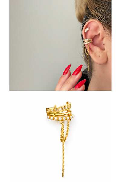 BY DÜKKAN Velvet Chain Earcuff Küpe