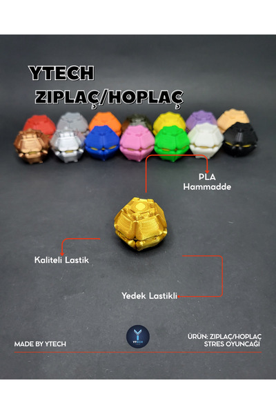 YTECH Zıplaç/Hoplaç Stres Oyuncağı Altın