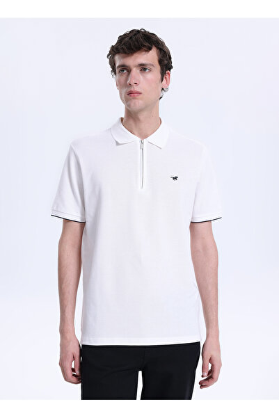 Mustang Beyaz Erkek Polo T-Shirt M6SM-TST1583