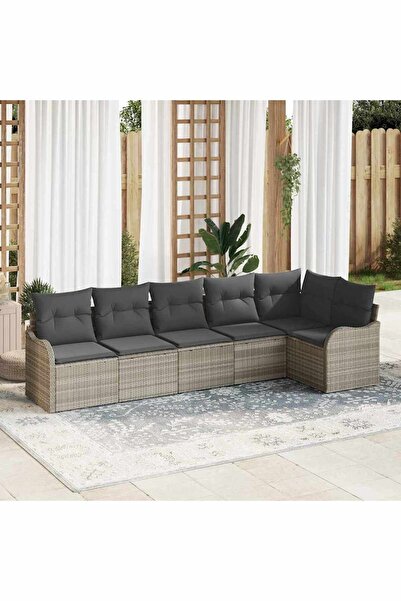 vidaxl Set de canapele pentru gradina Gri deschis poliratan