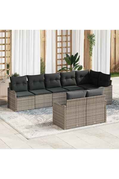 vidaxl Set de canapele pentru gradina Gri poliratan