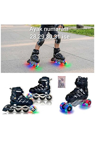 4KİDS Işıklı paten 30-33 numaraları arası kullanılır Kız Çocuk Erkek Çocuk (2...