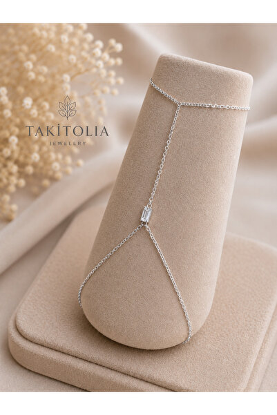 Takıtolia سلسلة تشيشي الفضية ذات التصميم البسيط والأنيق مع تفاصيل حجرية فضية ...