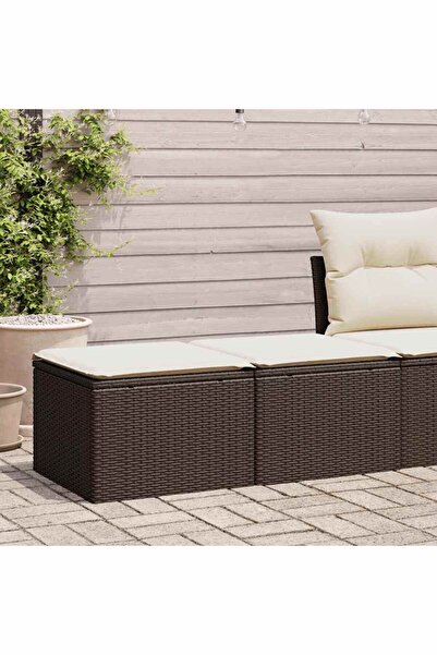 vidaxl Set canapele de gradina, 2 piese, cu perne, maro poliratan maro