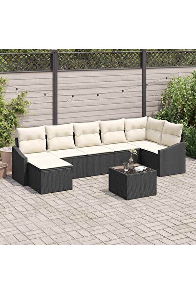 vidaxl Set de canapele pentru gradina 8 pcs Maro È™i Crem poliratan