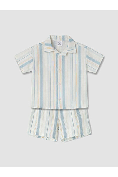 LC Waikiki Rmz Gi̇yi̇m Farkiyla Striped Baby Boy Shorts Set