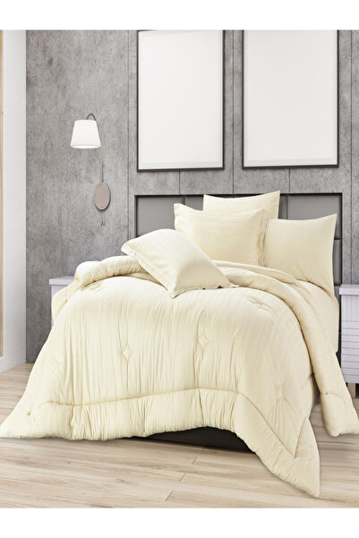 Cannon 6-Piece Striped Cotton Duvet Cover King Set Ivory