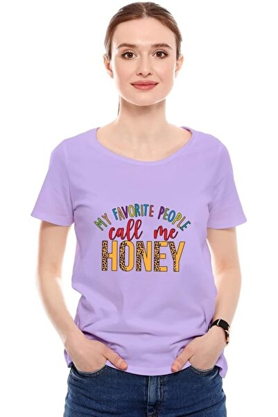 not Women's Printed Design T-Shirt (My Favourite People Call Me Honey)| Round...