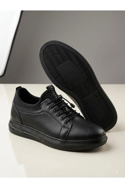 Passeri Shoes حذاء كاجوال من الجلد الطبيعي باللون الأسود للرجال