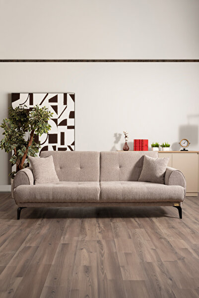 İYENA HOME LİVİNG Arora Çekyatlı 3'lü Koltuk Füme