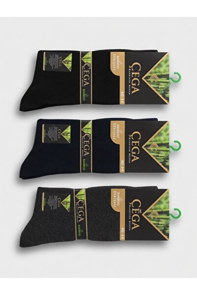 çega çorap Premium Bambu Dikişsiz Parfümlü Çorap (3'lü Paket)