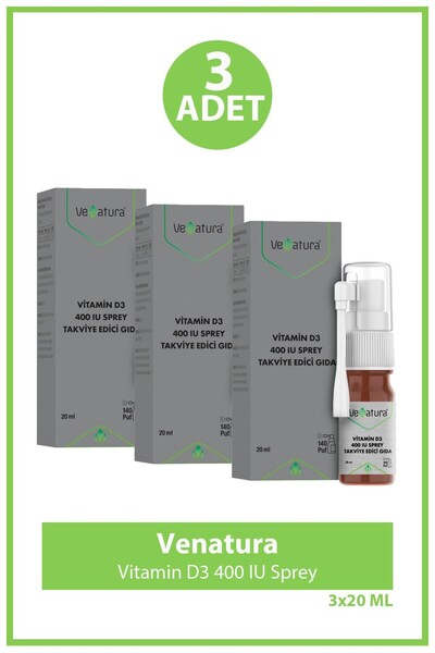 VeNatura Vitamin D3 400 IU Sprey 20 ml 3 Adet