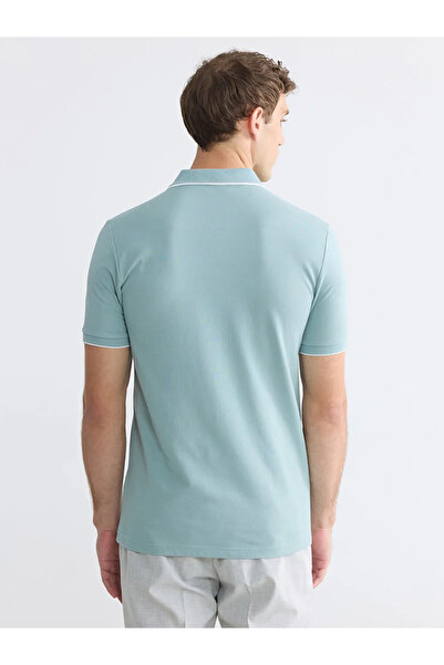 LC Waikiki Tricou verde pentru bărbați cu guler polo