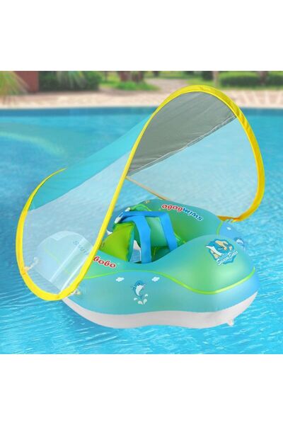 Generic Baby Swim Float with UPF50+ Removable Canopy, Anti-Flip Toddler Pool ...