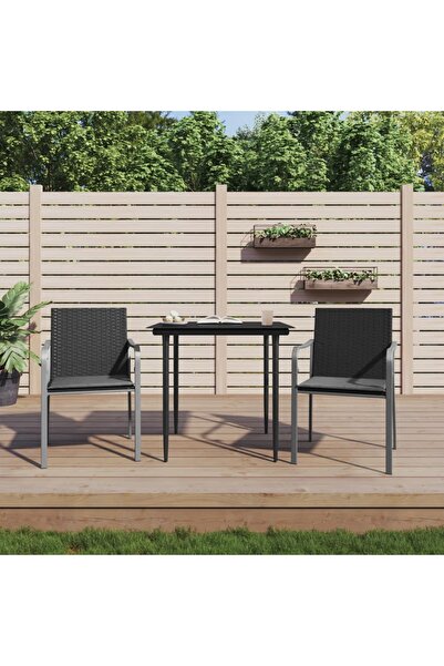 Concept Set mobilier de grădină cu perne, 3 piese, poliratan și oțel