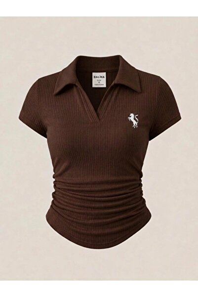 BALİNA Polo Collar Ribbed Premium Blouse - the Solo