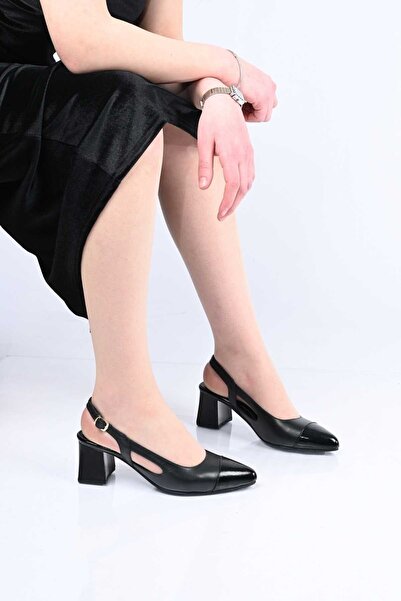 Bestello Laceless Neolite Sole Genuine Leather Open Back Thick Heeled Shoes 3...