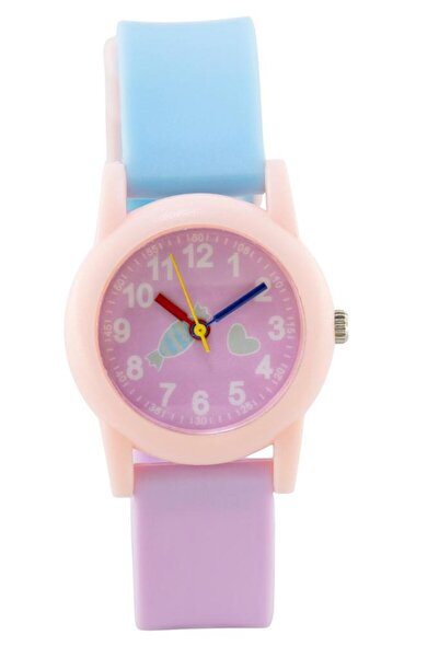 Saattino Şeker Desenli Açık Pembe Kız Çocuk Kol Saati Analog Saat ST-304417