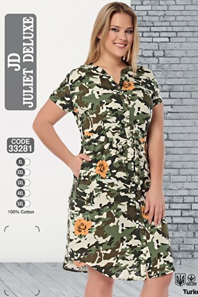 Juliet Deluxe Women's Plus Size 100% Cotton Woven Relaxed Fit Dress 33281