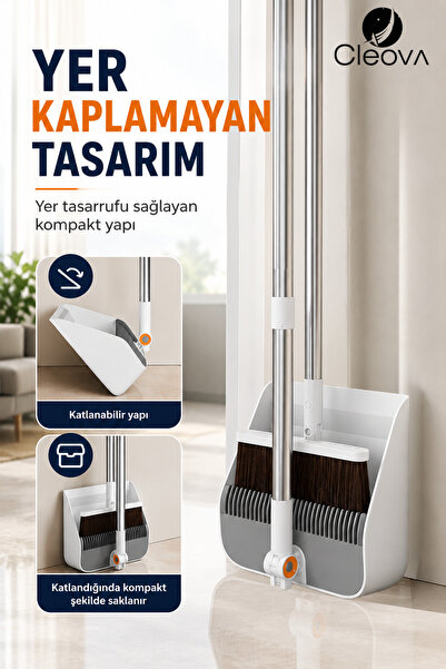 cleova Fırçalı Faraş Seti Paslanmaz Çelik Saplı Katlanabilir Fırça Temizleme ...