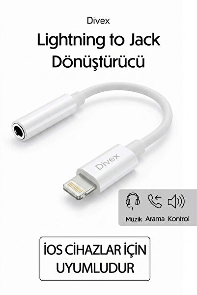 Divex محول من Lightning إلى مقبس 3.5 ملم، محول سماعات أذن متوافق مع iPhone وIOS