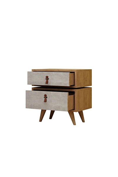OEM Bedside Table 50x40x59 cm – 18mm MDF, 2 Drawers, PU Leather Handles, Wood...