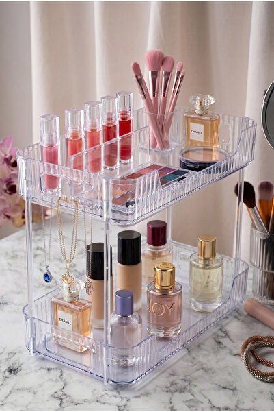 ASlife Home 2-Tier Acrylic Necklace Jewelry Hanger Makeup Organizer