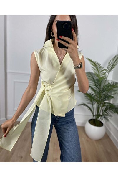 Myrum butik Costa Sarı Bağlama Detaylı Gömlek