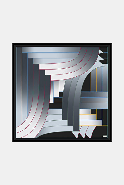 Vakko GEOMETRİK DESENLİ TWILL İPEK EŞARP