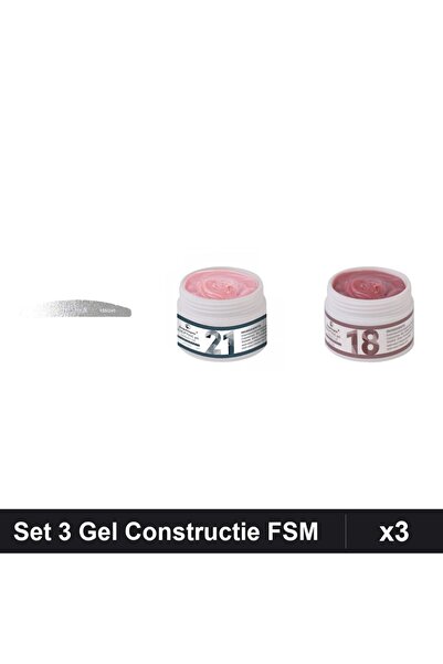 Makeup Set 3 Unghii Gel Constructie FSM 15g, Pila Emma 150/240, Manichiura UV...